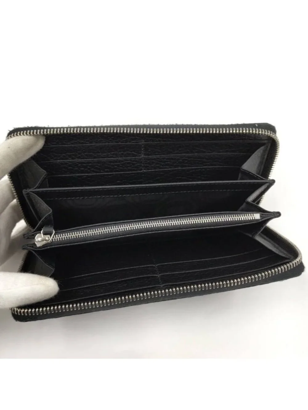 Gucci Double Zip Around Wallet Leather Black